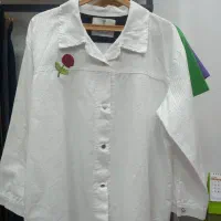 بلوز دکمه جلوی باز کتان