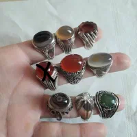 انگشترهای نقره عقیق وموزنایت