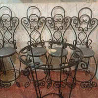 میز۴نفره فلزی فرفورژه شیک و جدید فروش فوری