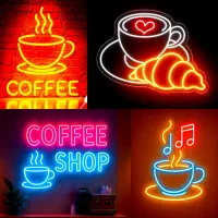 تابلو ال ای دی نئون نعون کافه قهوه فنجان کافی شاپ