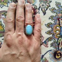 نقره فیروزه عجمی دست ساز