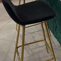 صندلی اپن ،کانتر ،جزیره،مخمل مشکی لوکس پایه طلایی