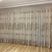 پرده حریر شیک و گلدار