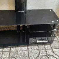 میز تلوزیون مشکی شیشه ای نشکن