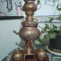 سماور ۵لیتری مسی با سرویس کامل مسی