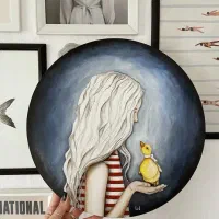 نقاشی روی سفال|تابلو، نقاشی، عکس|قم, دروازه چوبی|دیوار