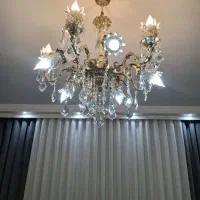 لوستر 10شاخه برنجی کریسالی  جدید