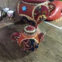 سماور و قوری سفالی