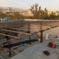جوشکاری سیاراسکلت سایبان سقف شیبدارداخل وبیرون شهر