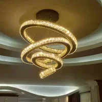 لوستر استیل آینه ای مدرن کریستالی