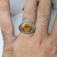 انگشتر نقره یاقوت زرد طبیعی