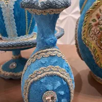 میزخاطره با سرویس سفالی روکش مخمل|صنایع دستی و سایر لوازم تزئینی|ابهر, |دیوار