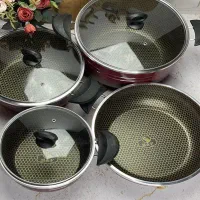 سرویس تفلون/ قابلمه/ و تابه 7 پارچه هلنا/ زنبوری|ظروف پخت‌وپز|تهران, پونک|دیوار