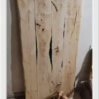 میز ناهارخوری روستیک دفرمه هشت نفره رزین کاری