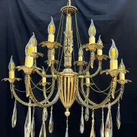 لوسترشاخه یو زنبق اخترپرکارتمام برنجی کلاسیک12شعله