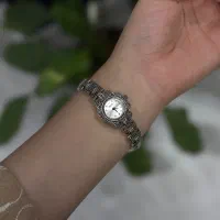 ساعت نقره سیاه قلم و رادیوم(آبکاری طلا سفید)