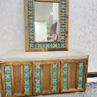 جا کفشی و آینه ست  تمام چوب