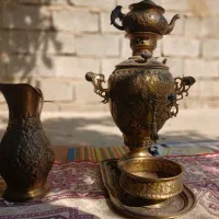 سماور زغالی قلم‌کاری قدیمی