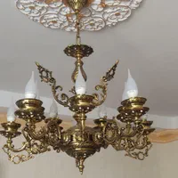 یک عدد لوستر برنزی ۱۰شاخه ، مجزا ، ۱۰شعله|لوستر و چراغ آویز|تهران, حکیمیه|دیوار