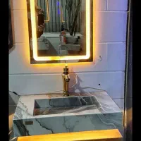 روشویی سرامیکی وآینه هوشمند|لوازم سرویس بهداشتی|قزوین, |دیوار