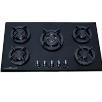 اجاق گاز رومیزی شیشه‌ای تکنو ۵ شعله کاملاً آکبند