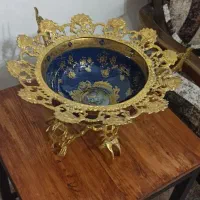 ظروف برنجی لیلی مجنون چینی سورمه ای|کلکسیون اشیاء عتیقه|مشهد, خین عرب|دیوار