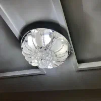 لوستر سقفی کریستال کنترل دار وفلش خور|لوستر و چراغ آویز|قزوین, |دیوار