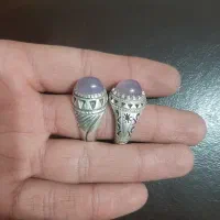 یک جفت انگشتر عقیق سوسنی(کبود)کهنه