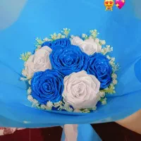 گل ربانی دورنگ آبی و سفید خوشگلمون