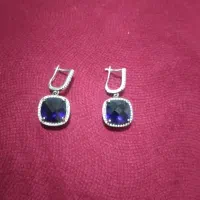 دوجفت  گوشواره نقره ابکاری  جفتی ۲ت