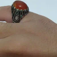 حلقه نارنجی عقیق یمنی آبدار|جواهرات|نقده, |دیوار