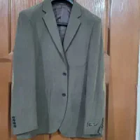 یک قواره کت سبز کم رنگ نو سایز۵۶ کتان