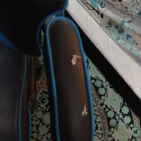 صندلی گیم.  رنگ آبی مشکی