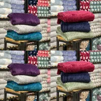 پتو پلیسه ای دونفره تک رنگ