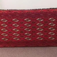 پشتی ترکمنی گل زرد در حد نو وو