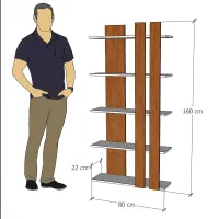 قفسه کتاب و دکوری B03 ام دی اف و چوبی|کتابخانه، شلف، قفسه‌های دیواری|ارومیه, |دیوار