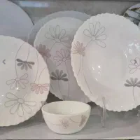 سرویس غذاخوری اوپال 25پارچه گلدار و خط طلا|ظروف سرو و پذیرایی|اصفهان, شهرک میلاد|دیوار