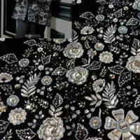 پارچه مخمل سوزن دوزی