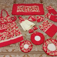ست سرویس آشپزخانه پیشبند دمکنی حوله دستگیره