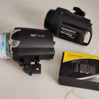 دو عدد سافت باکس و فلاش عکاسی