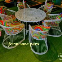 صندلی باغی ویلایی/میز وصندلی فلز /پروفیلی /چوب فلز