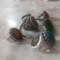 ۵ انگشتر نقره اصل|جواهرات|قائم‌شهر, |دیوار