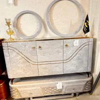 آینه کنسول آکار رنگ چوب طبیعی زرین کالا2|بوفه، ویترین، کنسول|یاسوج, |دیوار