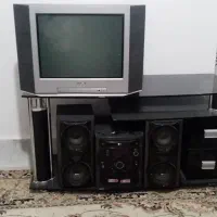 تلویزیون میز تلویزیون و یک ضبط با دو باند|میز تلویزیون|تربتحیدریه, مظفریه|دیوار