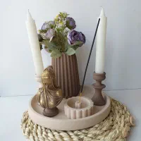 گلدان و دکوری سنگ مصنوعی و شمع