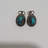 گوشواره فیروزه رکاب نقره کهنه