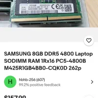 فروش رم لپ‌تاپ Samsung 8GB DDR5-4800 SO-DIMM CL40|قطعات و لوازم جانبی رایانه|ارومیه, |دیوار