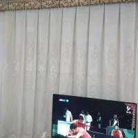 پرده پذیرایی با کتیبه و آستر و زیر پرده