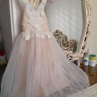 لباس عروس کرم نباتی روشن