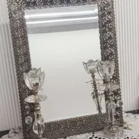 آیینه آلیاژی وشمعدان کریستال